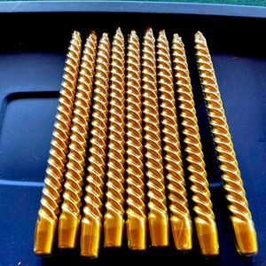 12 inch gold, taper candles (set of 9)